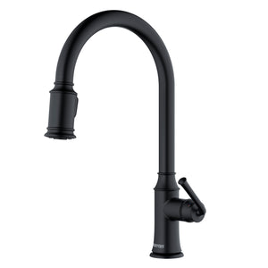 Alternate Image for Karran Auburn 1.8 GPM Single Lever Handle Lead-free Brass ADA Kitchen Faucet, Pull-Down Kitchen, Matte Black, KKF310MB