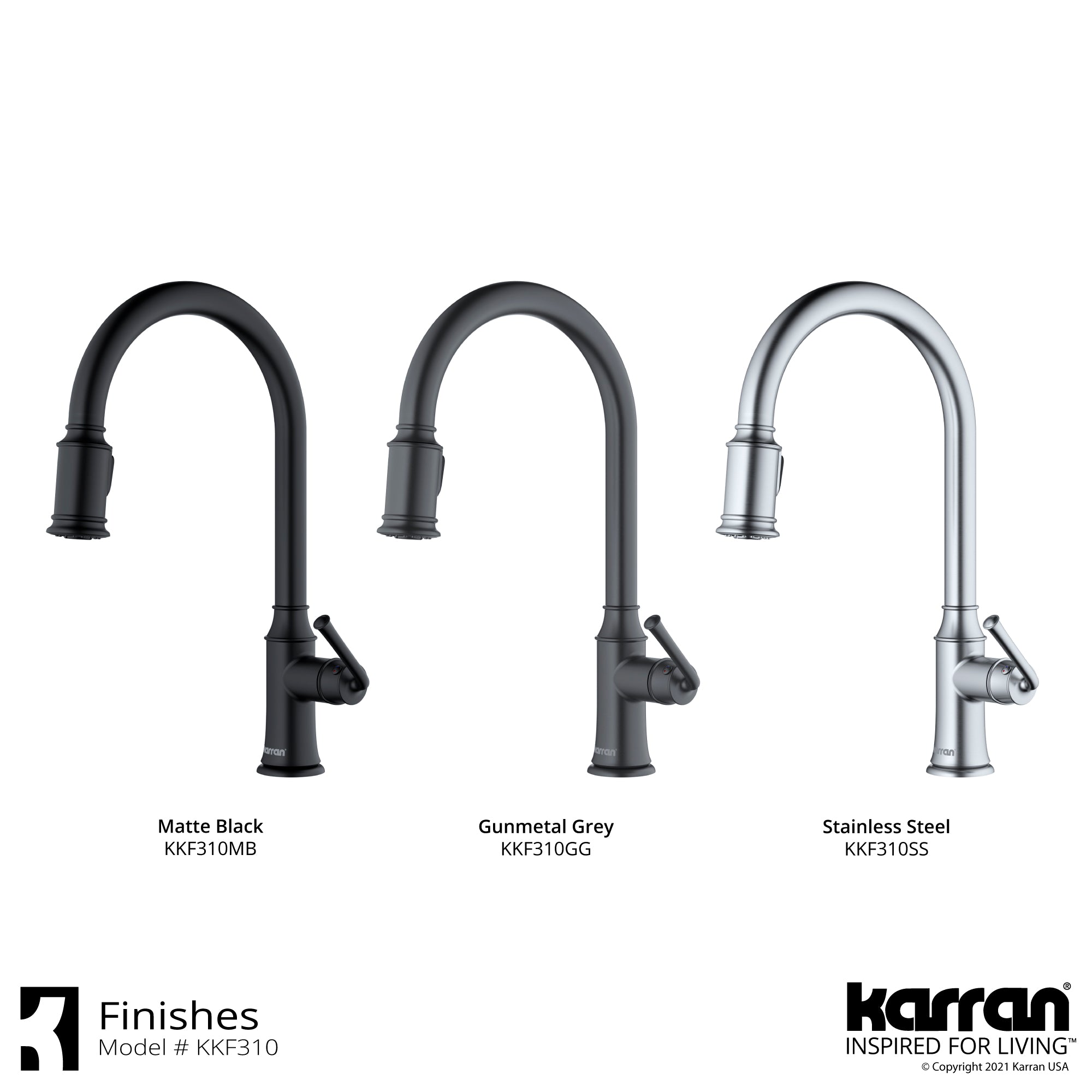 Karran Auburn 1.8 GPM Single Lever Handle Lead-free Brass ADA Kitchen Faucet, Pull-Down Kitchen, Matte Black, KKF310MB