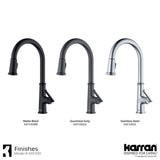 Karran Elwood 1.8 GPM Single Lever Handle Lead-free Brass ADA Kitchen Faucet, Pull-Down Kitchen, Matte Black, KKF330MB