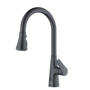 Alternate Image for Karran Kadoma 1.8 GPM Single Lever Handle Touchless ADA Kitchen Faucet, Pull-Down Kitchen, Gunmetal Grey, KKF340GG