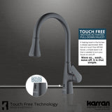 Karran Kadoma 1.8 GPM Single Lever Handle Touchless ADA Kitchen Faucet, Pull-Down Kitchen, Gunmetal Grey, KKF340GG
