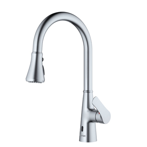 Karran Kadoma 1.8 GPM Single Lever Handle Touchless ADA Kitchen Faucet, Pull-Down Kitchen, Stainless Steel, KKF340SS