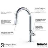 Karran Lagrange 1.8 GPM Single Lever Handle Lead-free Brass ADA Kitchen Faucet, Pull-Down Kitchen, Stainless Steel, KKF350SS