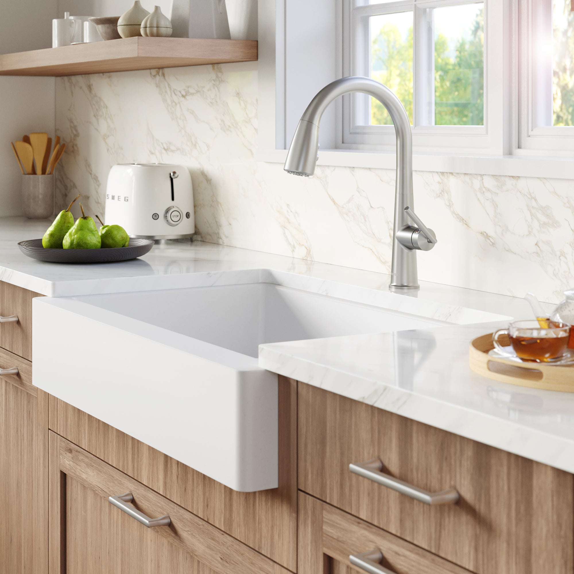 Karran Kentland 1.8 GPM Single Lever Handle Lead-free Brass ADA Kitchen Faucet, Pull-Down Kitchen, Stainless Steel, KKF320SS