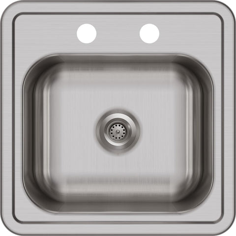 Elkay Dayton 15" Stainless Steel Bar Sink Kit, Satin, KP211515C