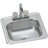 Elkay Dayton 15" Stainless Steel Bar Sink Kit, Satin, KP211515C - The Sink Boutique