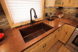 Premier Copper Products 33" Copper Kitchen Sink, Oil Rubbed Bronze, KSDB33199 - The Sink Boutique