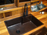 Premier Copper Products 33" Copper Kitchen Sink, Oil Rubbed Bronze, KSFDB33229 - The Sink Boutique