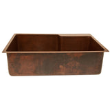 Premier Copper Products 33" Copper Kitchen Sink, Oil Rubbed Bronze, KSFDB33229 - The Sink Boutique