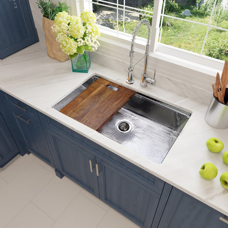 Alternate Image for Nantucket Sinks Brightwork Home 32" Undermount Stainless Steel Kitchen Sink, 16 Gauge, KSSH-PS-3220