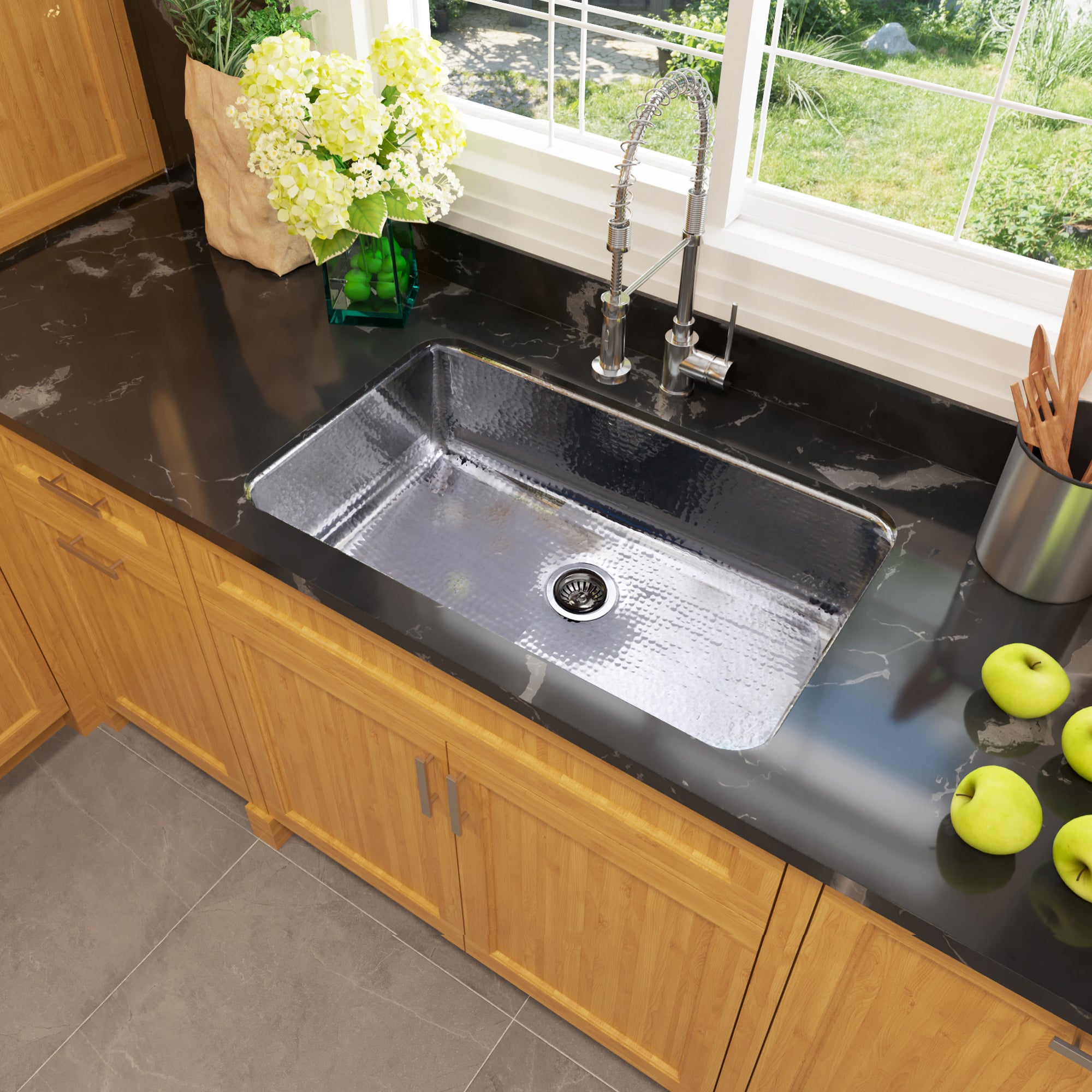 Nantucket Sinks Brightwork Home 32" Undermount Stainless Steel Kitchen Sink, 16 Gauge, KSSH3219-10