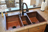 Premier Copper Products 42" Copper Kitchen Sink, 40/20/40 Triple Bowl, Oil Rubbed Bronze, KTDB422210 - The Sink Boutique