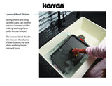 Karran 34" Quartz Composite Retrofit Farmhouse Sink, 60/40 Double Bowl, Concrete, QAR-760-CN