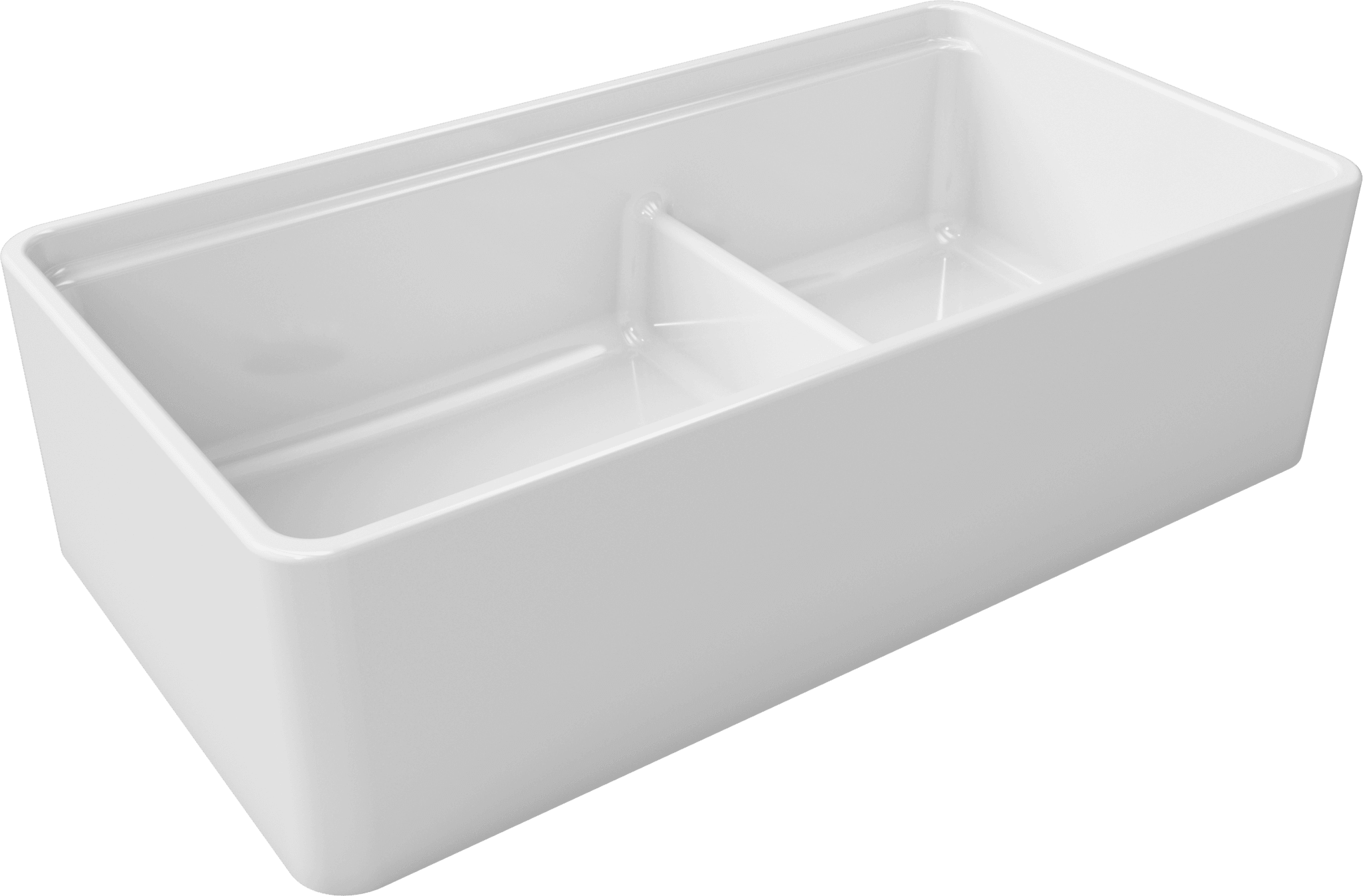 Latoscana 36" Double Bowl Fireclay Farmhouse Sink with Accessory Ledge, White, LDL3619W - The Sink Boutique