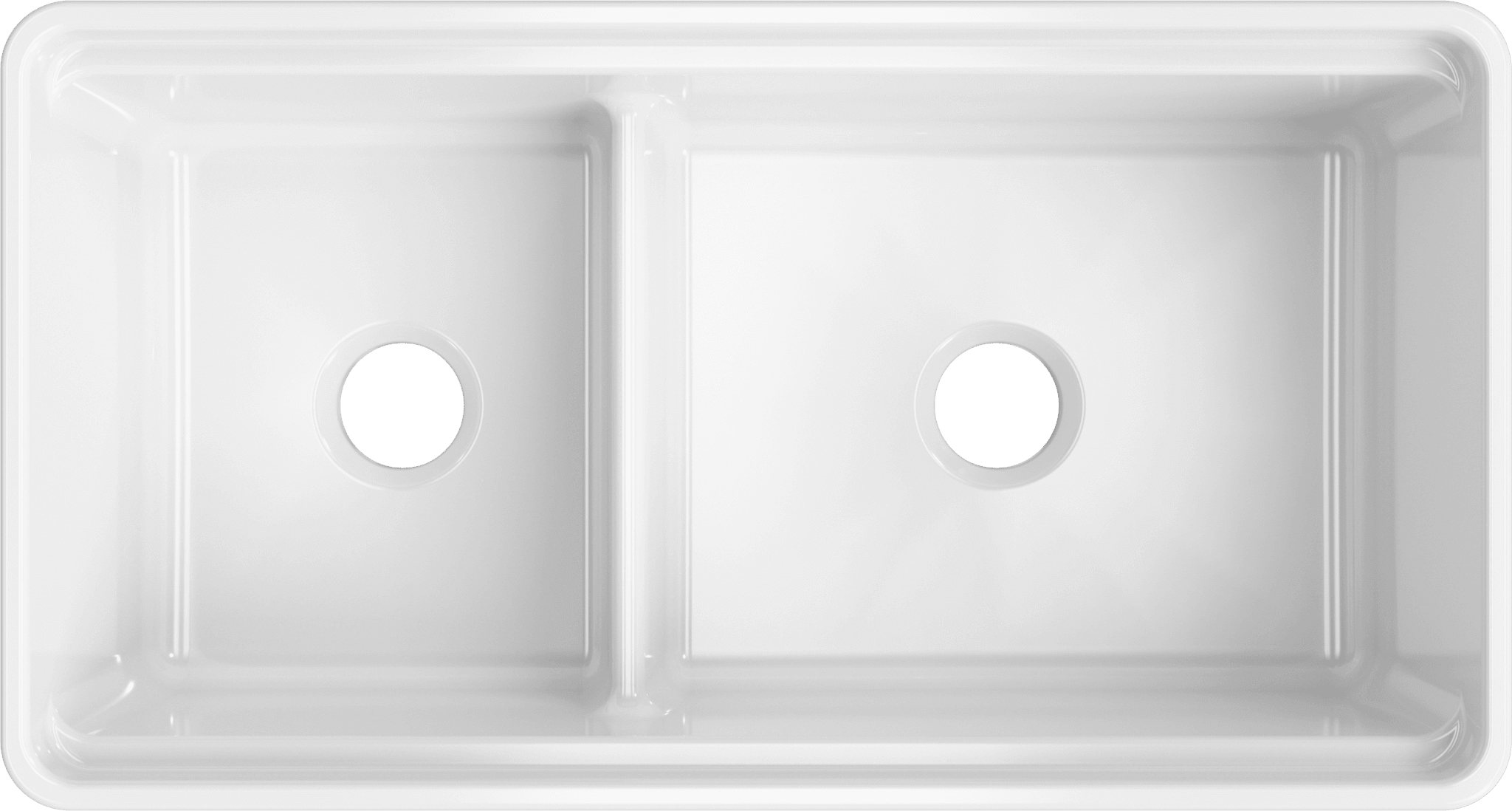 Latoscana 36" Double Bowl Fireclay Farmhouse Sink with Accessory Ledge, White, LDL3619W - The Sink Boutique