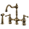 Houzer Lexington Bridge Kitchen Faucet with Sidespray Antique Brass, LEXBS-956-AB