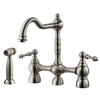 Houzer Lexington Bridge Kitchen Faucet with Sidespray Brushed Nickel, LEXBS-956-BN