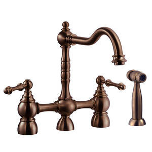 Alternate Image for Houzer Lexington Bridge Kitchen Faucet with Sidespray Oil Rubbed Bronze, LEXBS-956-OB