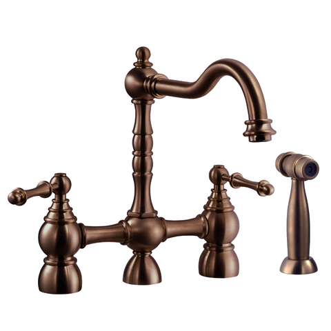 Houzer Lexington Bridge Kitchen Faucet with Sidespray Oil Rubbed Bronze, LEXBS-956-OB