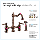 Houzer Lexington Bridge Kitchen Faucet with Sidespray Oil Rubbed Bronze, LEXBS-956-OB