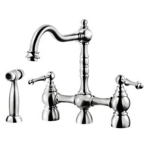 Alternate Image for Houzer Lexington Bridge Kitchen Faucet with Sidespray Polished Chrome, LEXBS-956-PC
