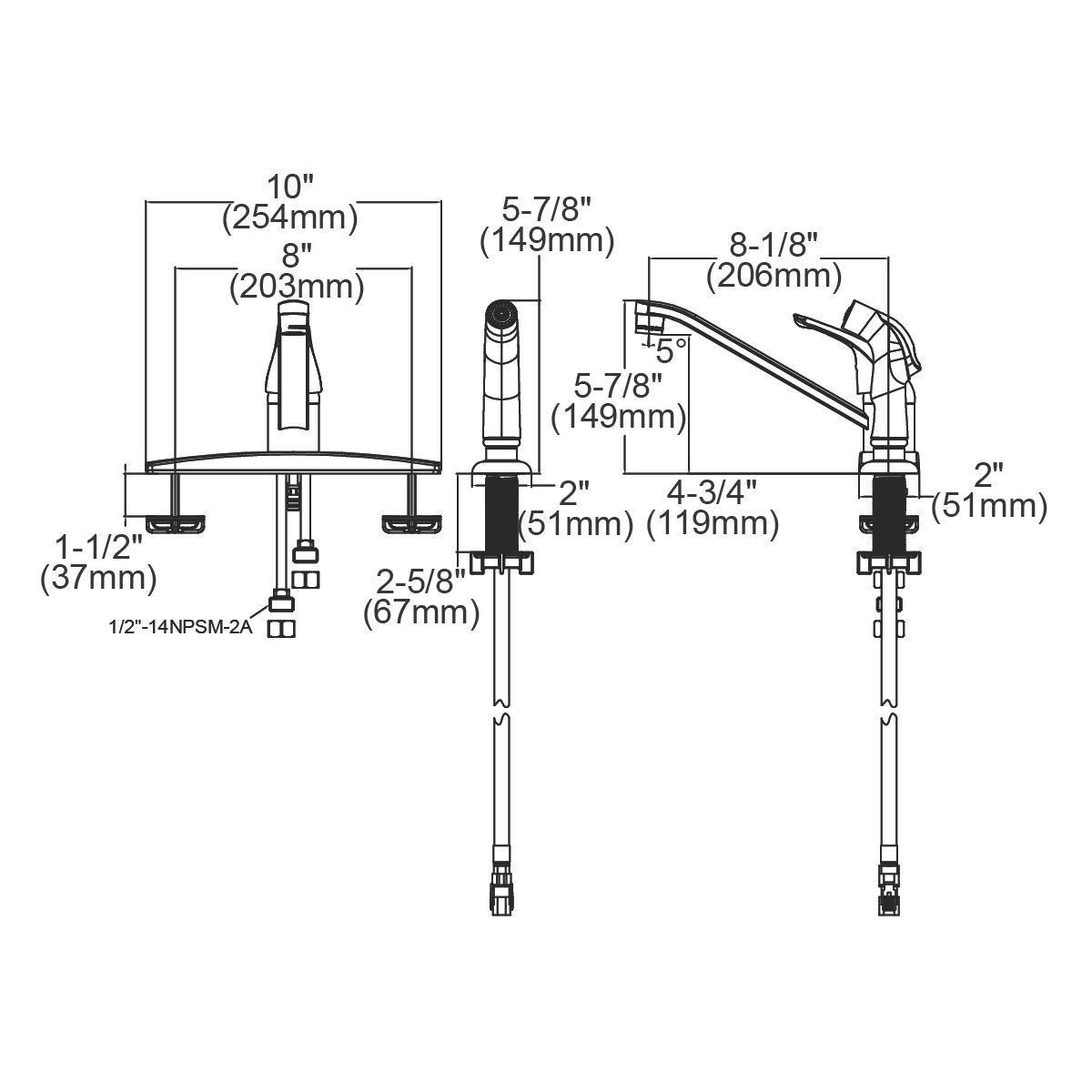 Elkay LK2478CR Everyday Three Hole Deck Mount Kitchen Faucet with Side Spray Chrome - The Sink Boutique
