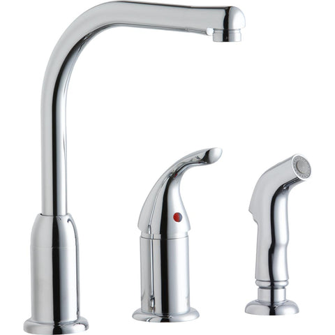 Elkay LK3001CR Everyday Kitchen Deck Mount Faucet with Remote Lever Handle and Side Spray Chrome