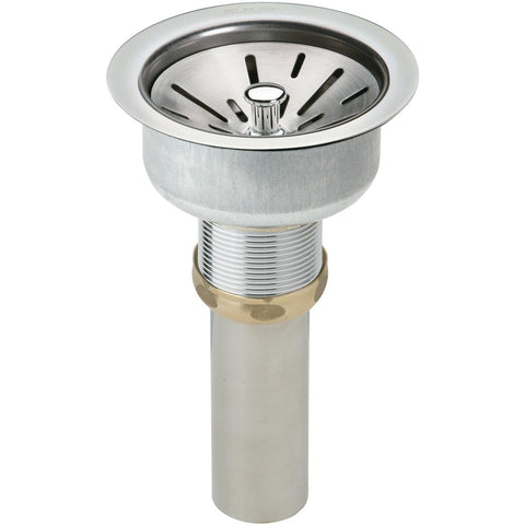 Elkay LK35 3-1/2" Drain Fitting Type 304 Stainless Steel Body, Strainer Basket and Tailpiece