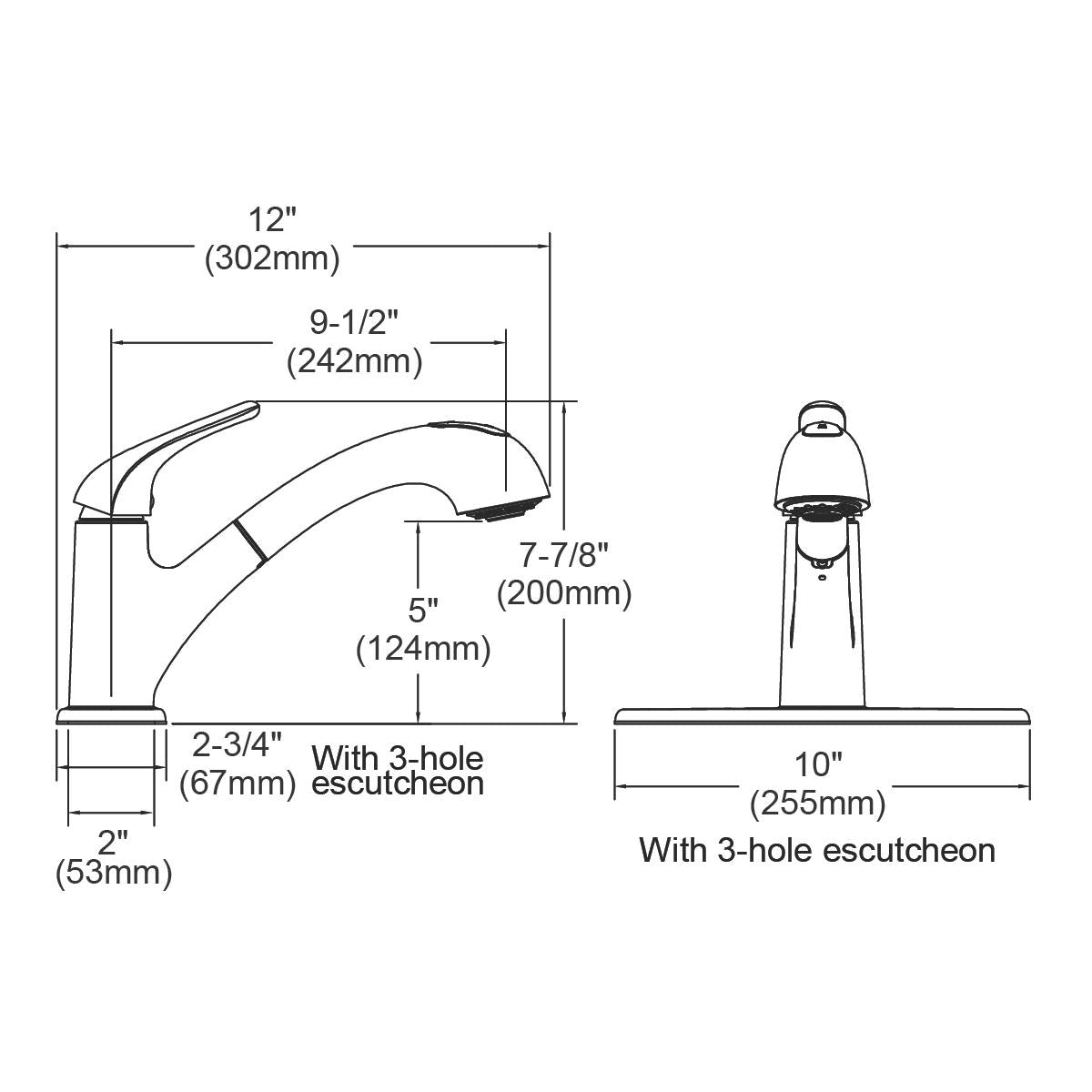 Elkay LK5000CR Everyday Single Hole Deck Mount Kitchen Faucet with Pull-out Spray Lever Handle and Optional Escutcheon Chrome - The Sink Boutique