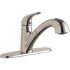 Elkay LK5000LS Everyday Single Hole Deck Mount Kitchen Faucet with Pull-out Spray Lever Handle and Escutcheon Lustrous Steel
