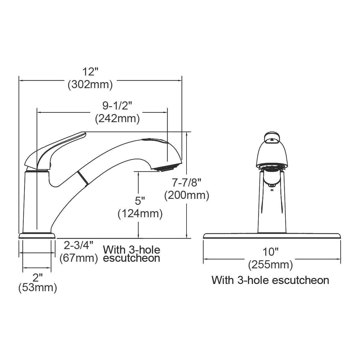 Elkay LK5000LS Everyday Single Hole Deck Mount Kitchen Faucet with Pull-out Spray Lever Handle and Escutcheon Lustrous Steel - The Sink Boutique