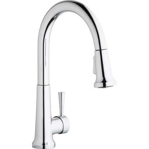 Elkay LK6000CR Everyday Single Hole Deck Mount Kitchen Faucet with Pull-down Spray Forward Only Lever Handle Chrome - The Sink Boutique