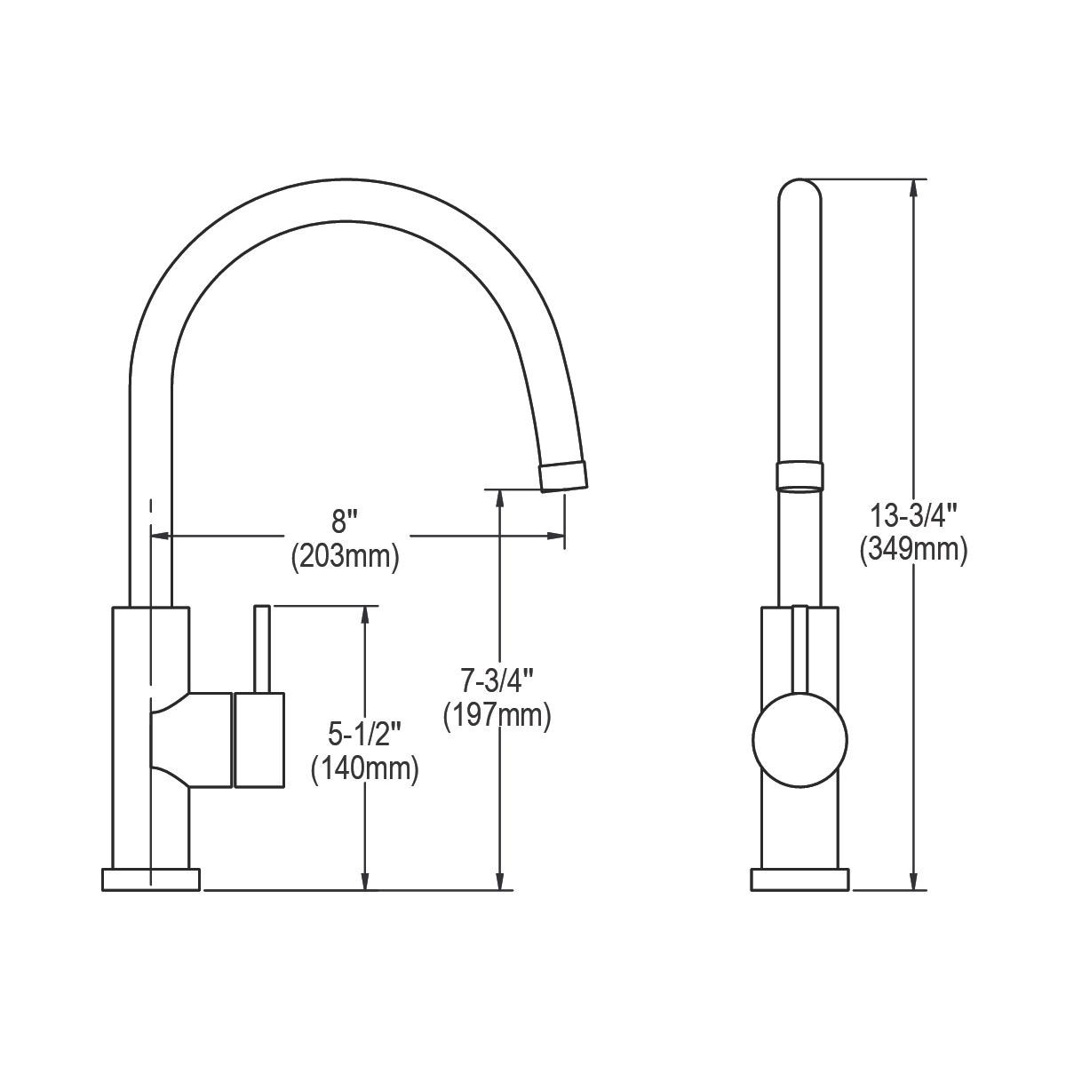 Elkay LK7921SSS Allure Single Hole Kitchen Faucet with Lever Handle Satin Stainless Steel - The Sink Boutique