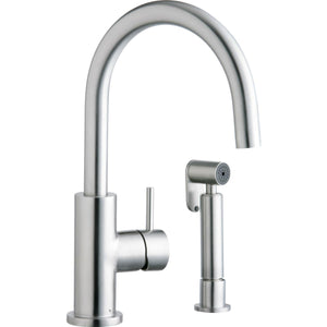 Alternate Image for Elkay LK7922SSS Allure Single Hole Kitchen Faucet with Lever Handle and Side Spray Satin Stainless Steel
