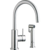 Elkay LK7922SSS Allure Single Hole Kitchen Faucet with Lever Handle and Side Spray Satin Stainless Steel