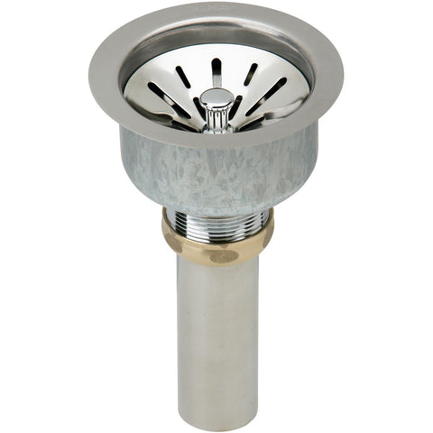 Elkay LK99 Deluxe 3-1/2" Drain Type 304 Stainless Steel Body, Strainer Basket Rubber Seal and Tailpiece