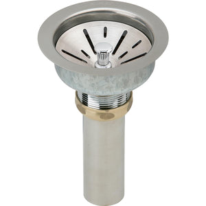Alternate Image for Elkay LK99FCS Deluxe Drain Kit with Satin Finish 3-1/2 Type 304 Stainless Steel Body for Fireclay Sinks with Basket Strainer