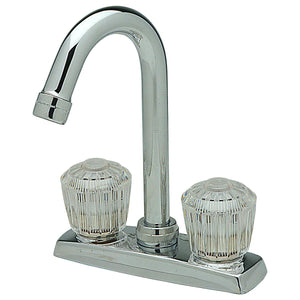 Alternate Image for Elkay LKA2475LF 4" Centerset Deck Mount Faucet with Gooseneck Spout and Clear Crystalac Handles Chrome