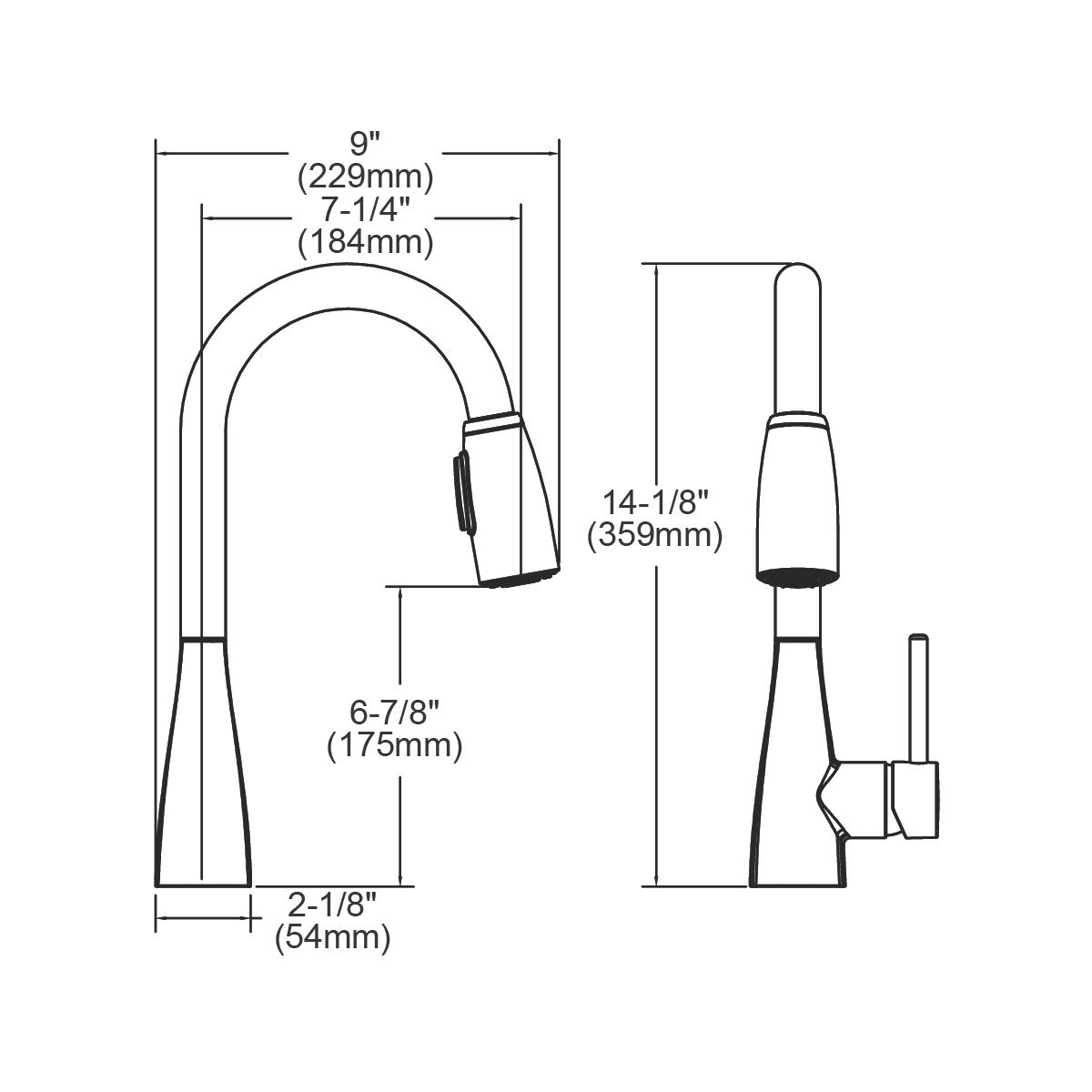 Elkay LKAV4032LS Avado Single Hole Bar Faucet with Pull-down Spray and Forward Only Lever Handle Lustrous Steel - The Sink Boutique