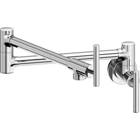 Elkay LKAV4091CR Avado Wall Mount Single Hole Pot Filler Kitchen Faucet with Lever Handles Chrome - The Sink Boutique