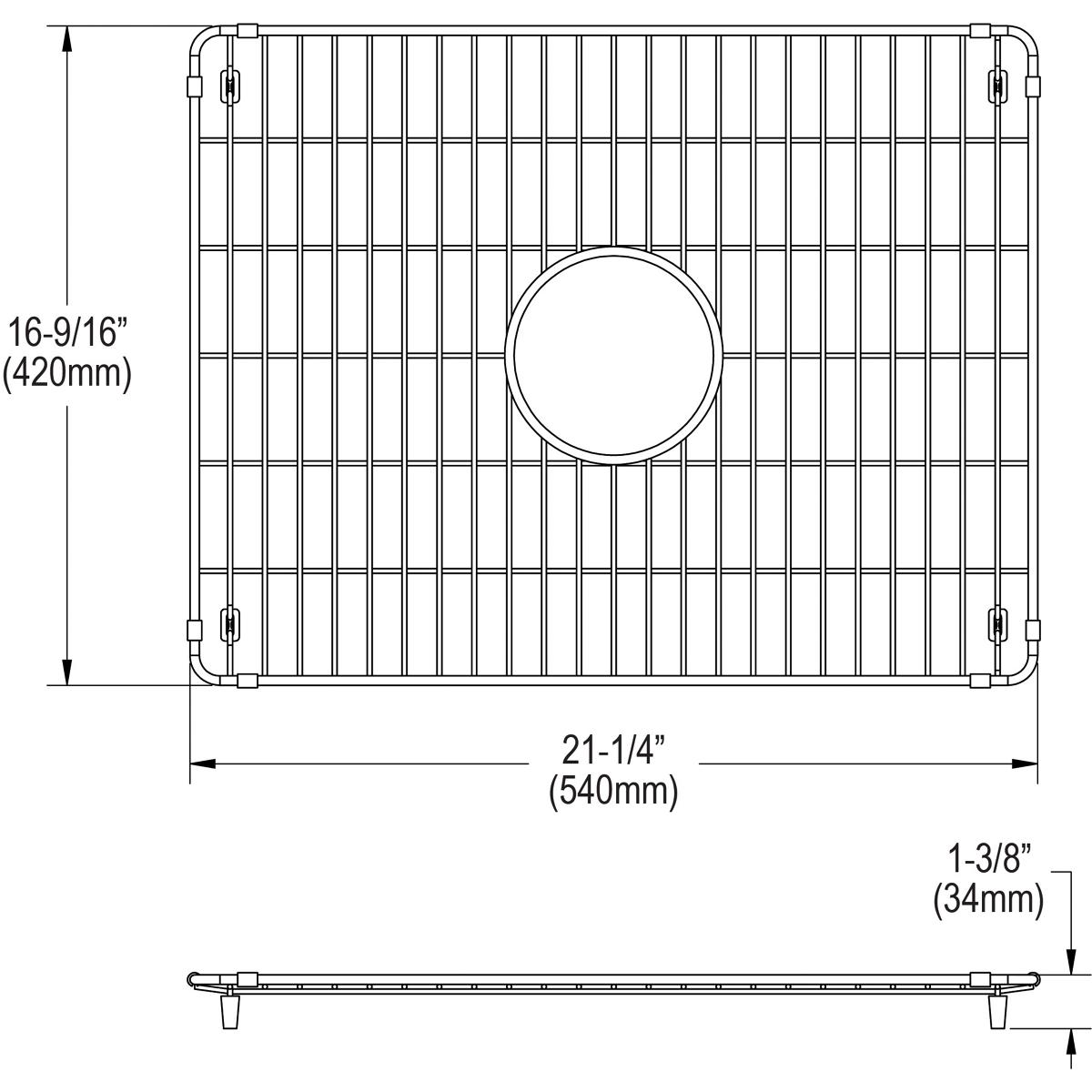 Elkay LKBG2217SS Stainless Steel 21-1/4" x 16-9/16" x 1-3/8" Bottom Grid - The Sink Boutique