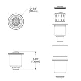 Elkay LKDD 3-1/2" Drain Fitting, Deep Strainer Basket and Brass tailpiece - The Sink Boutique
