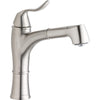 Elkay LKEC1041NK Explore Single Hole Kitchen Faucet with Pull-out Spray Lever Handle with Hi and Mid-rise Base Options Brushed Nickel