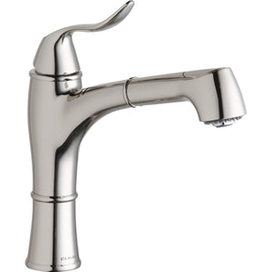 Alternate Image for Elkay LKEC1041PN Explore Single Hole Kitchen Faucet with Pull-out Spray Lever Handle with Hi and Mid-rise Base Options Polished Nickel