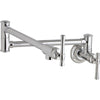 Elkay LKEC2091CR Explore Wall Mount Single Hole Pot Filler Kitchen Faucet with Lever Handles Chrome