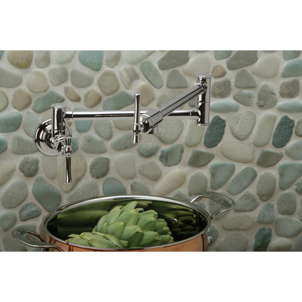 Elkay LKEC2091RB Explore Wall Mount Single Hole Pot Filler Kitchen Faucet with Lever Handles Oil Rubbed Bronze