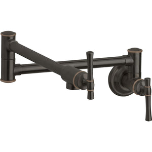Alternate Image for Elkay LKEC2091RB Explore Wall Mount Single Hole Pot Filler Kitchen Faucet with Lever Handles Oil Rubbed Bronze