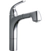Elkay LKGT1041CR Gourmet Single Hole Kitchen Faucet Pull-out Spray and Lever Handle with Hi and Mid-rise Base Options Chrome