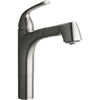 Elkay LKGT1041NK Gourmet Single Hole Kitchen Faucet Pull-out Spray and Lever Handle with Hi and Mid-rise Base Options Brushed Nickel