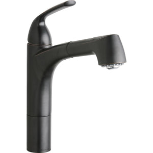 Alternate Image for Elkay LKGT1041RB Gourmet Single Hole Kitchen Faucet Pull-out Spray and Lever Handle with Hi and Mid-rise Base Options Oil Rubbed Bronze